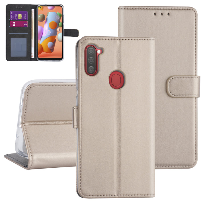 Samsung hoesje voor Galaxy A11 - Goud - Book Case - Kaarthouder (A115F)-Hoesjes-Ilumina Benelux