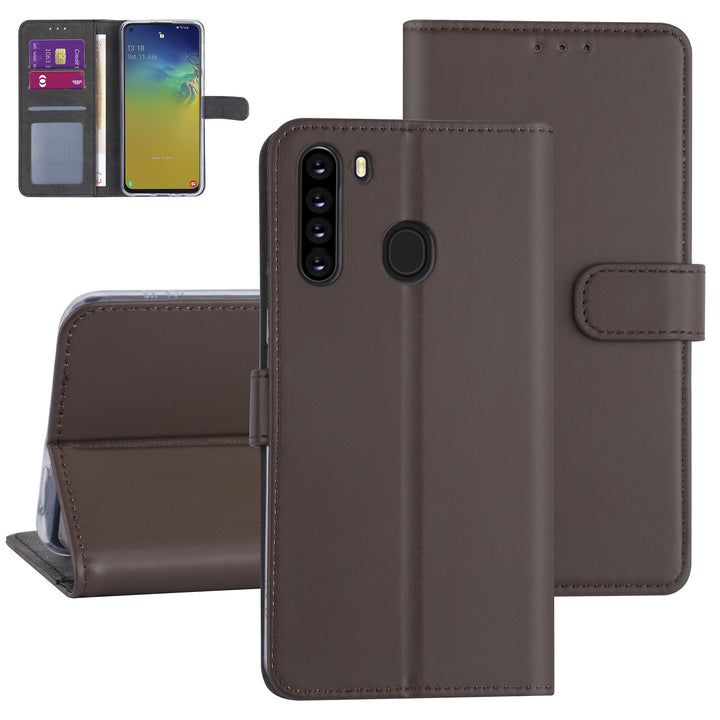 Samsung hoesje voor Galaxy A21 - Bruin - Book Case - Kaarthouder (A205F)-Hoesjes-Ilumina Benelux