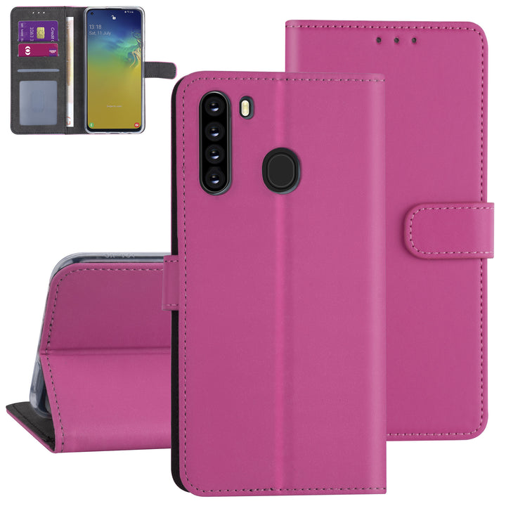 Samsung hoesje voor Galaxy A21 - Felroze - Book Case - Kaarthouder (A205F)-Hoesjes-Ilumina Benelux