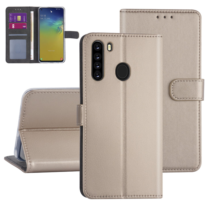 Samsung hoesje voor Galaxy A21 - Goud - Book Case - Kaarthouder (A205F)-Hoesjes-Ilumina Benelux