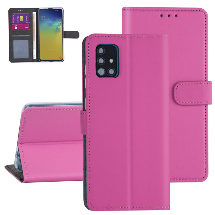Samsung hoesje voor Galaxy A31 - Felroze - Book Case - Kaarthouder (A315F)-Hoesjes-Ilumina Benelux