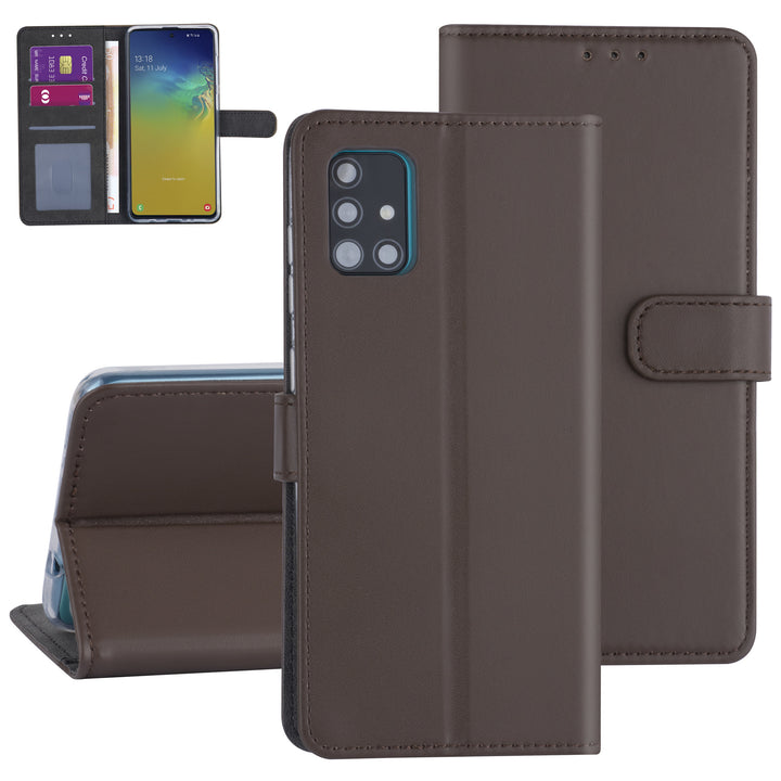 Samsung hoesje voor Galaxy A71 - Bruin - Book Case - Kaarthouder (A715F)-Hoesjes-Ilumina Benelux
