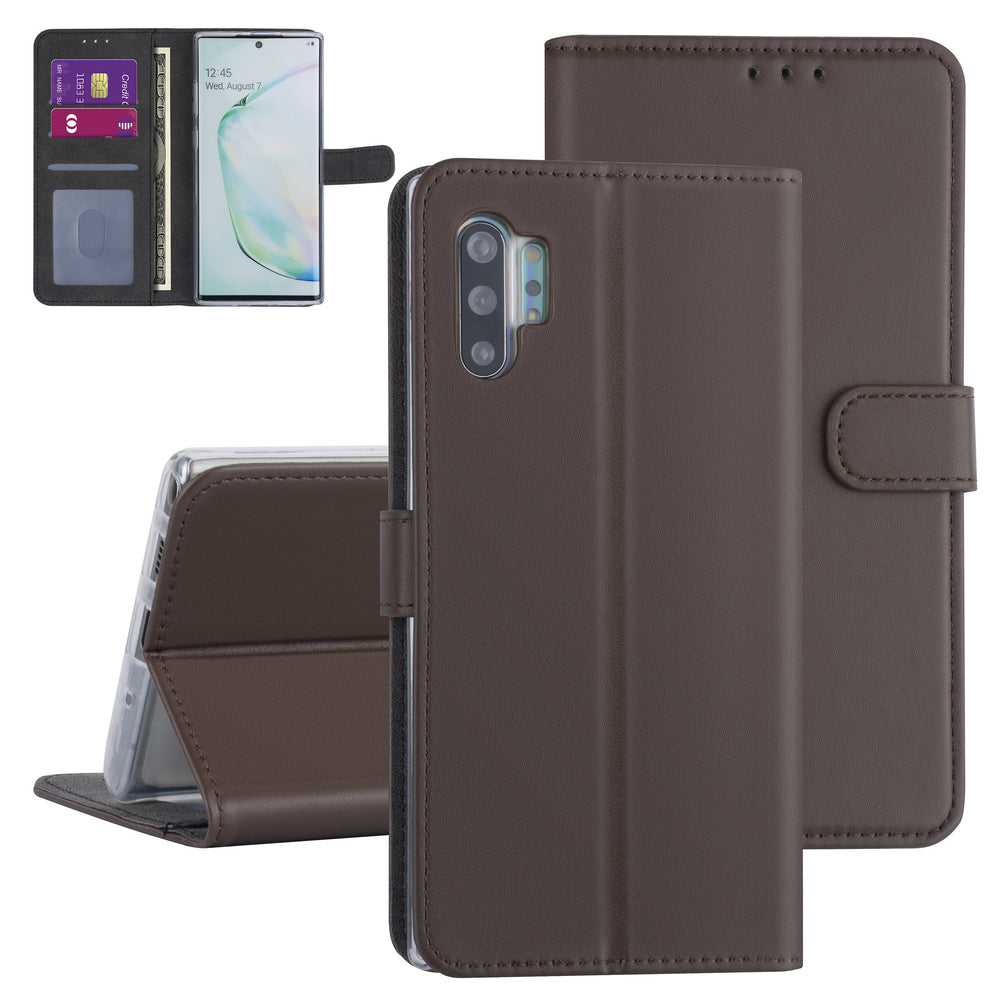 Samsung hoesje voor Galaxy Note 10 Plus - Bruin - Book Case - Kaarthouder (N975F)-Hoesjes-Ilumina Benelux