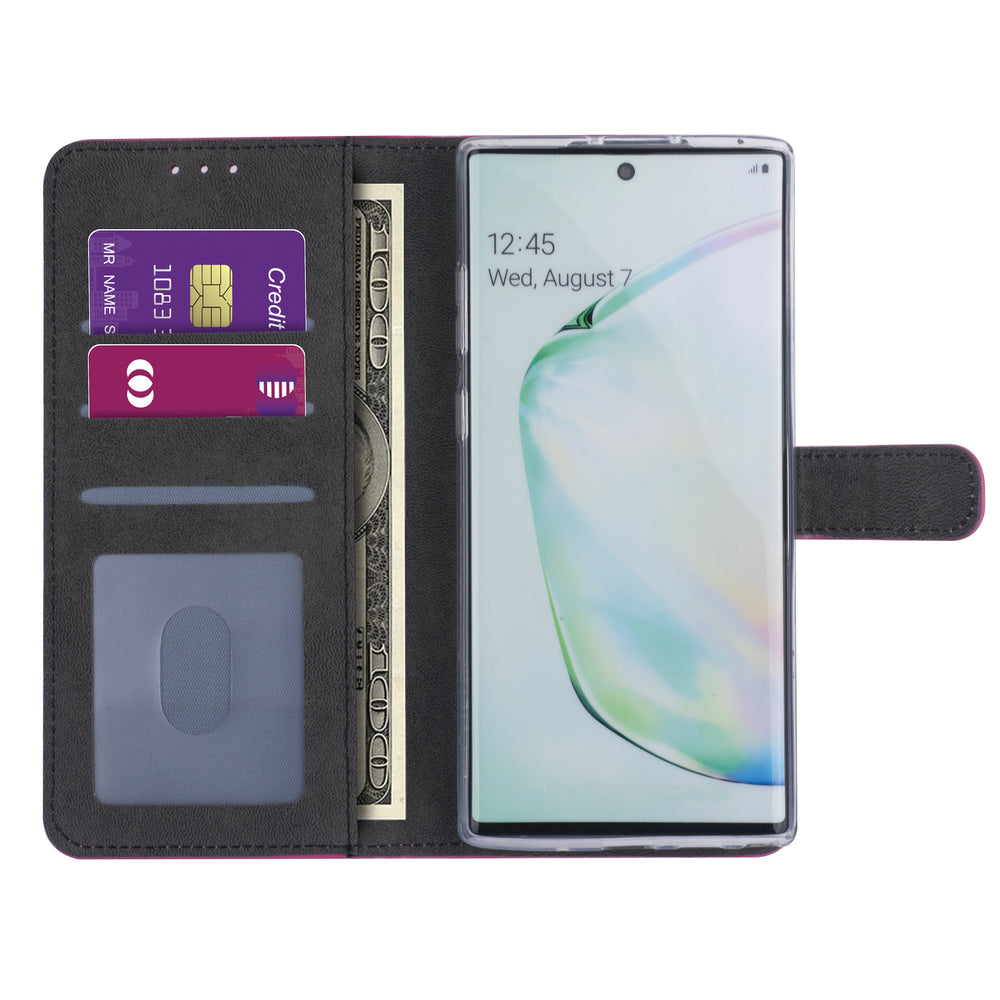 Samsung hoesje voor Galaxy Note 10 Plus - Felroze - Book Case - Kaarthouder (N975F)-Hoesjes-Ilumina Benelux