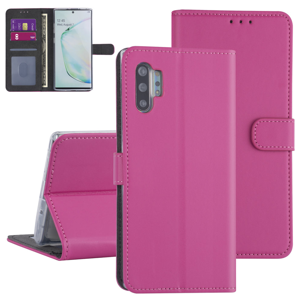 Samsung hoesje voor Galaxy Note 10 Plus - Felroze - Book Case - Kaarthouder (N975F)-Hoesjes-Ilumina Benelux