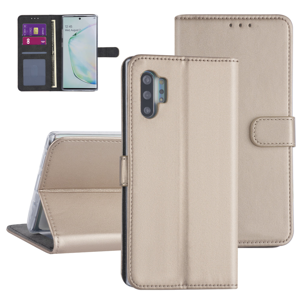 Samsung hoesje voor Galaxy Note 10 Plus - Goud - Book Case - Kaarthouder (N975F)-Hoesjes-Ilumina Benelux