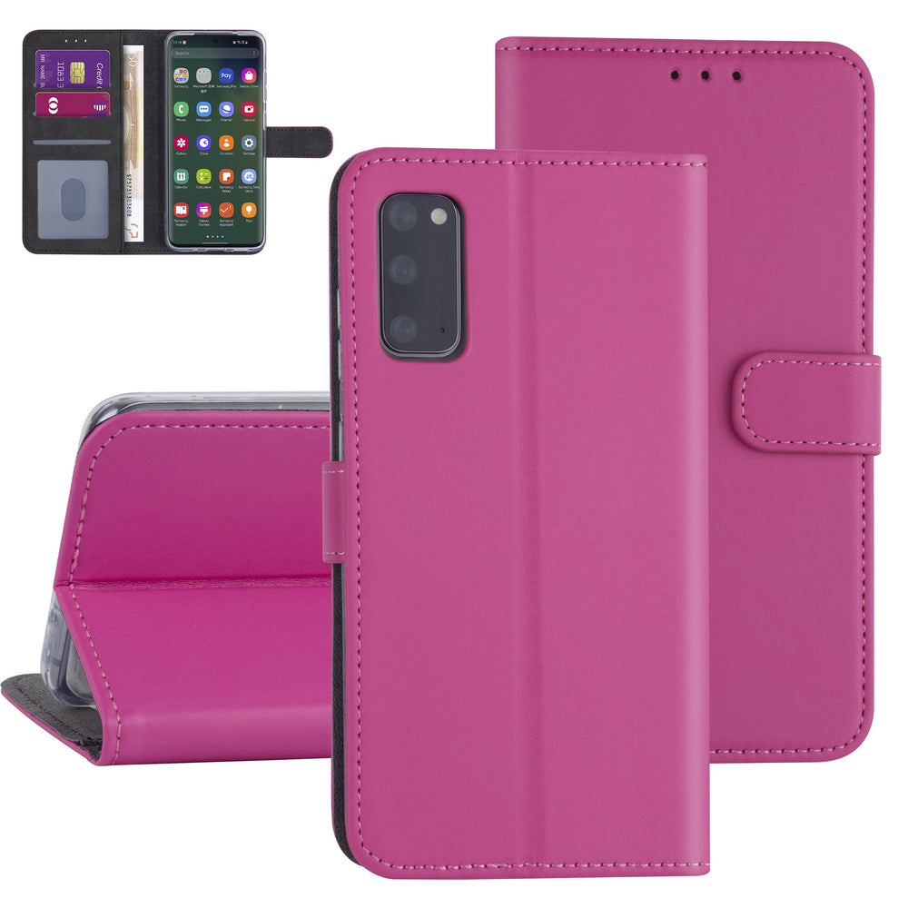 Samsung hoesje voor Galaxy S20 - Felroze - Book Case - Kaarthouder-Hoesjes-Ilumina Benelux