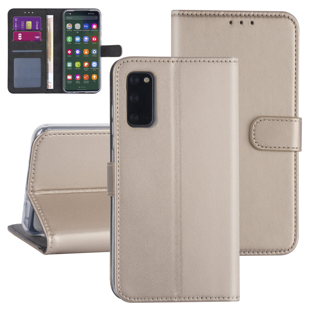 Samsung hoesje voor Galaxy S20 - Goud - Book Case - Kaarthouder-Hoesjes-Ilumina Benelux