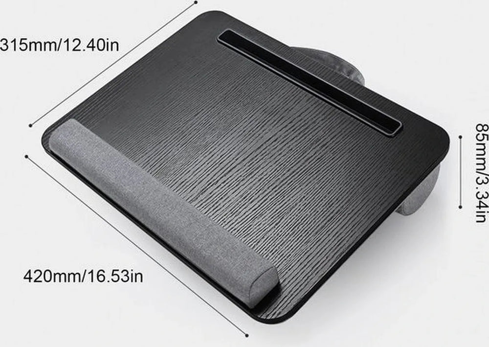 Schootkussen voor Laptop & Tablet – Schoottafel met Polssteun – Ingebouwde Standaard – 42,5 x 32 x 6 cm – Grijs-Notebookstandaard-Ilumina Benelux