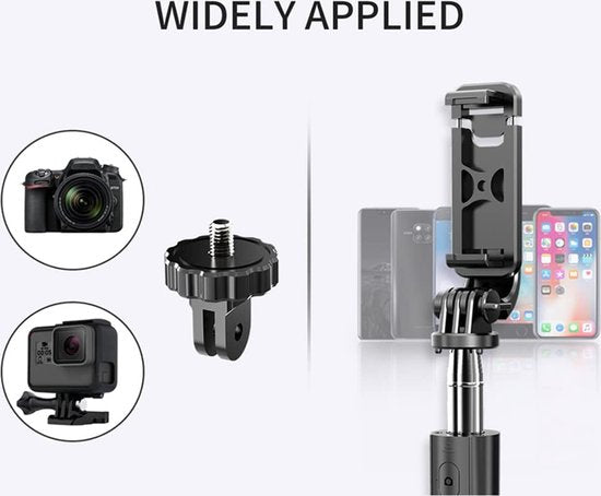 Selfie Stick – 3-in-1 Tripod Monopod – Bluetooth Afstandsbediening – Geschikt voor iPhone & Samsung – Zwart-Selfiesticks-Ilumina Benelux