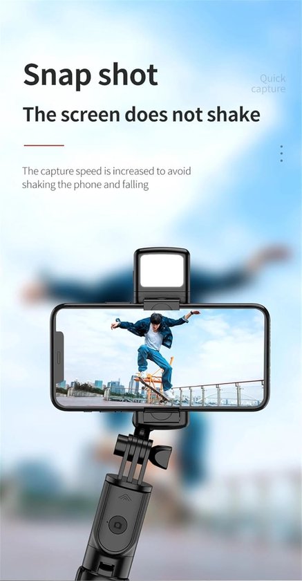 Selfie Stick Tripod – Bluetooth Afstandsbediening – Fill Light Verlichting – Universeel Geschikt voor iPhone & Samsung – Zwart-Selfiesticks-Ilumina Benelux