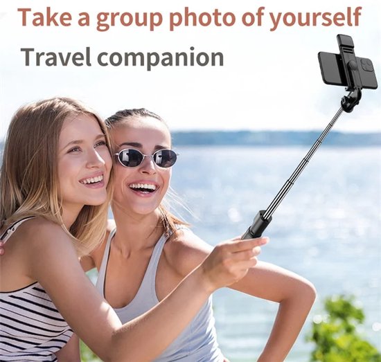 Selfie Stick Tripod – Bluetooth Afstandsbediening – Fill Light Verlichting – Universeel Geschikt voor iPhone & Samsung – Zwart-Selfiesticks-Ilumina Benelux