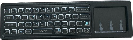 Smart Remote voor Android TV – Dubbelzijdig Toetsenbord – Touchpad – 6-assig Gyroscoop – Bluetooth – Zwart-Ilumina Benelux