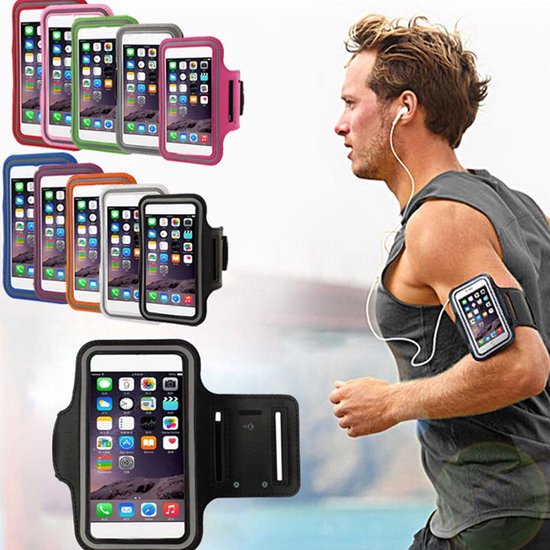 Sportarmband – Geschikt voor iPhone 11 Pro/12 Pro/13 Pro/14 Pro/15 Pro – Verstelbare Sportband – Zweetbestendig – Wit-Ilumina Benelux