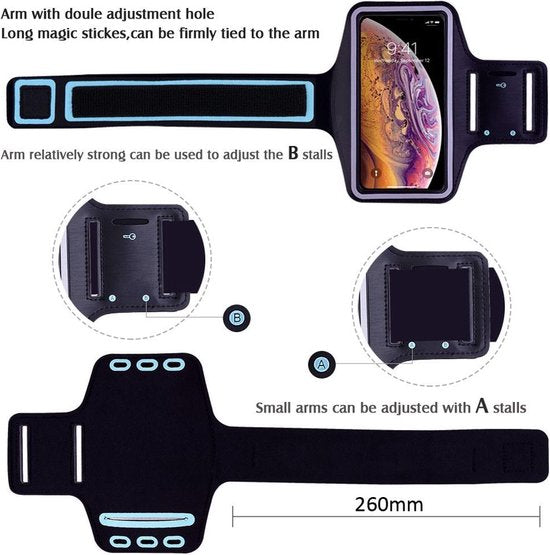 Sportarmband – Geschikt voor iPhone 11 Pro/12 Pro/13 Pro/14 Pro/15 Pro – Verstelbare Sportband – Zweetbestendig – Wit-Ilumina Benelux