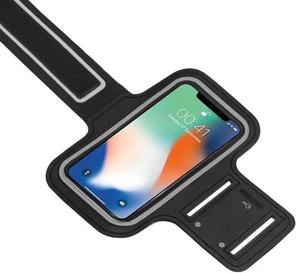 Sportarmband telefoon – Universeel – Maat M – Verstelbaar – Zwart-Ilumina Benelux