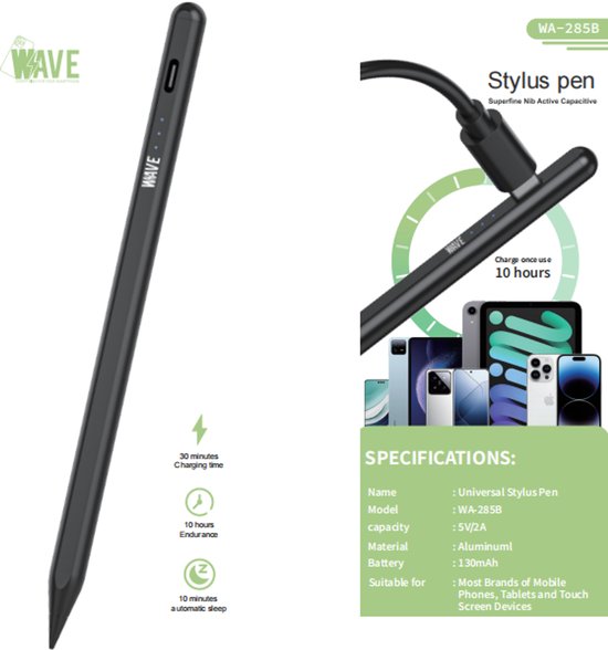 Stylus Pen – Geschikt voor iPad – Magnetisch & USB-C Opladen – Handdetectie – Zwart-Stylus-Ilumina Benelux
