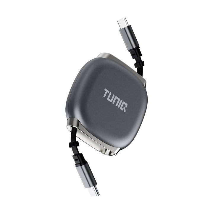 TUNIQ 100W USB-C naar USB-C Kabel 100cm - Snelle oplaadkabel - Oprolbare kabel - Zwart-USB-Kabels-Ilumina Benelux