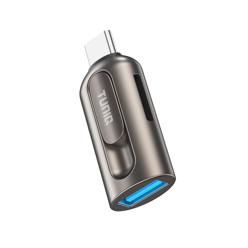 TUNIQ 2-in-1 OTG Card Reader - Grijs-USB-Kabels-Ilumina Benelux