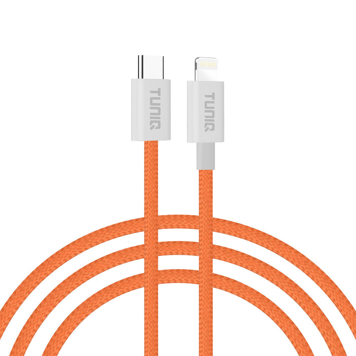 TUNIQ 27W USB-C naar Lightning Kabel 100cm - Snelle oplaadkabel - Oranje-USB-Kabels-Ilumina Benelux
