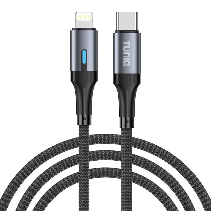 TUNIQ 27W USB-C naar Lightning Kabel 100cm - Snelle oplaadkabel - Zwart-USB-Kabels-Ilumina Benelux
