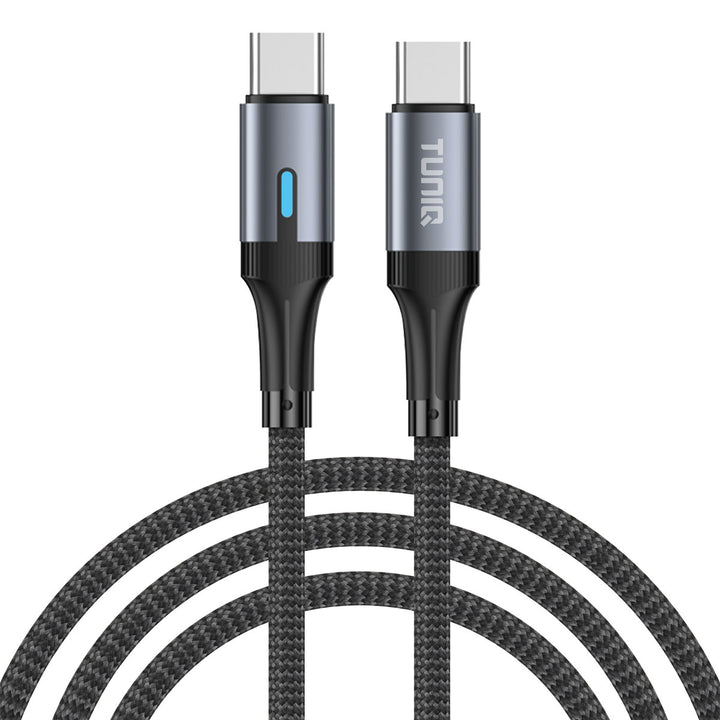 TUNIQ 60W USB-C naar USB-C Kabel 100cm - Snelle oplaadkabel - Zwart-USB-Kabels-Ilumina Benelux