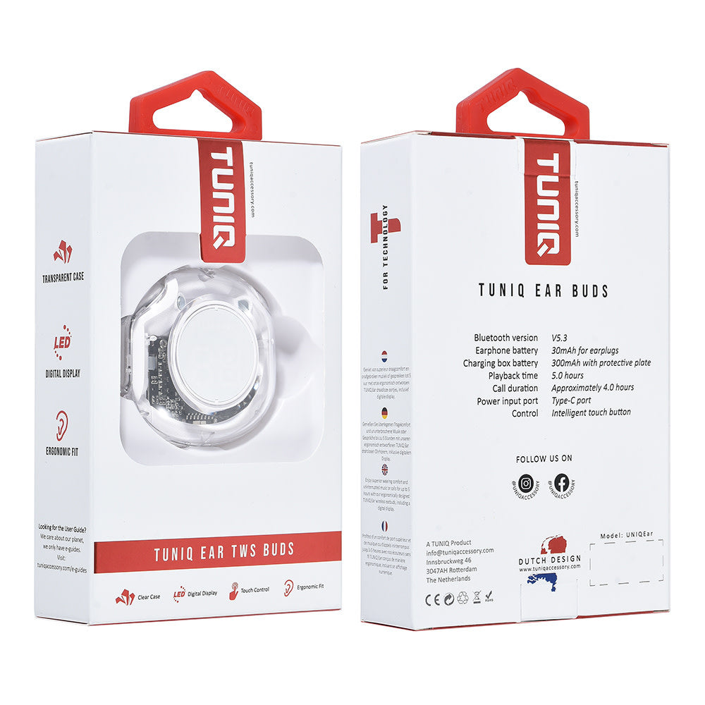 TUNIQ Ear Wireless Oordopje - Wit-In-ear koptelefoon-Ilumina Benelux