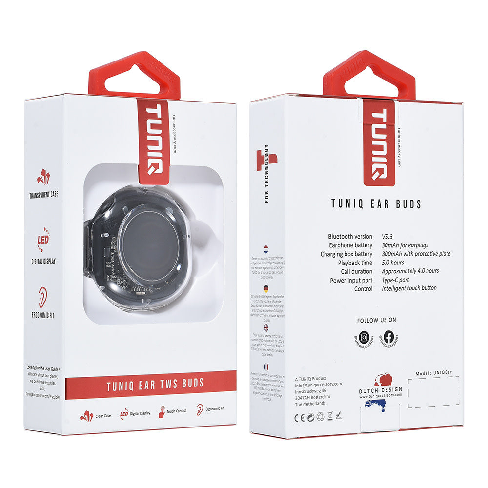 TUNIQ Ear Wireless Oordopje- Zwart-In-ear koptelefoon-Ilumina Benelux
