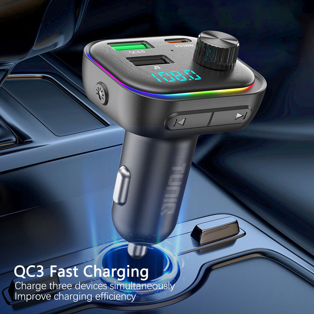 TUNIQ FM Transmitter and Car Charger - LGB - Zwart-FM transmitters-Ilumina Benelux