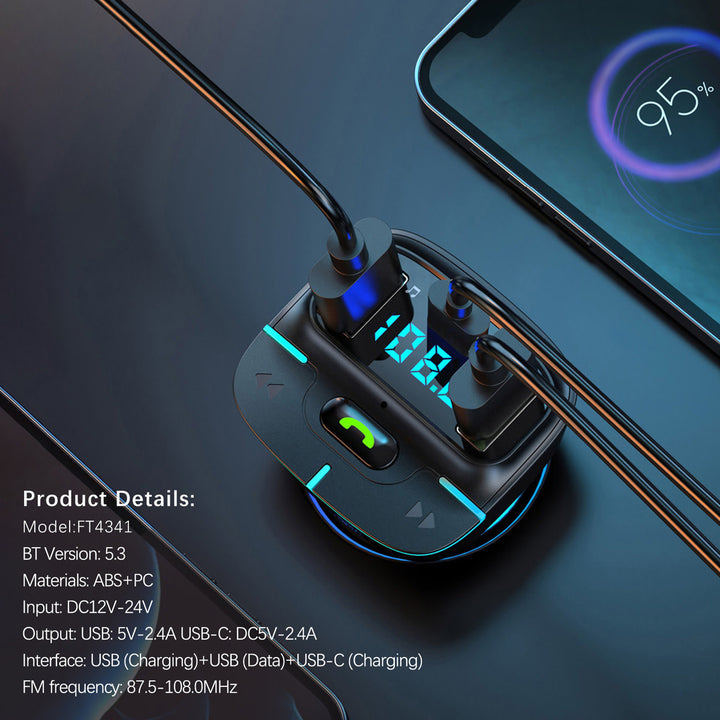 TUNIQ FM Transmitter and Car Charger - Zwart-FM transmitters-Ilumina Benelux