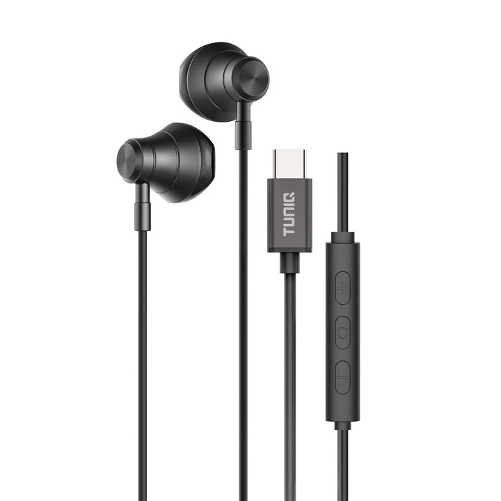 TUNIQ Half-In-Ear Wired Earphones - Type C plug - Zwart-Oortjes met draad-Ilumina Benelux
