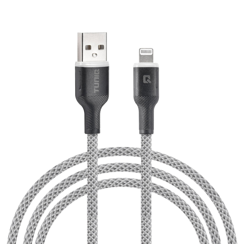 TUNIQ Lightning USB Kabel 100cm snellader dataoverdracht - Grijs-USB-Kabels-Ilumina Benelux