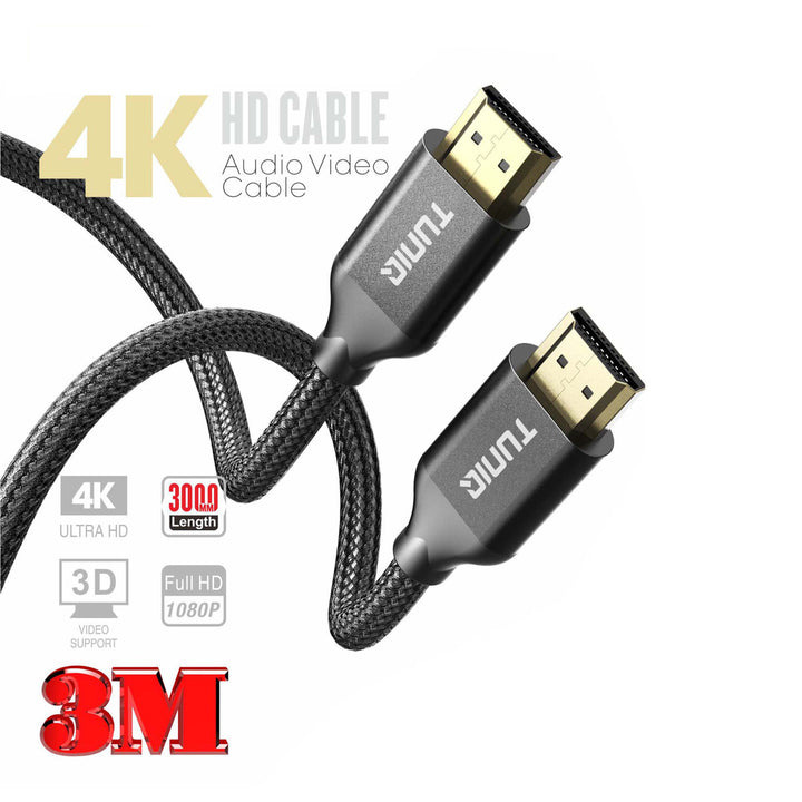 TUNIQ Premium 4K HDMI Cable - 300cm - Zwart-HDMI kabel-Ilumina Benelux