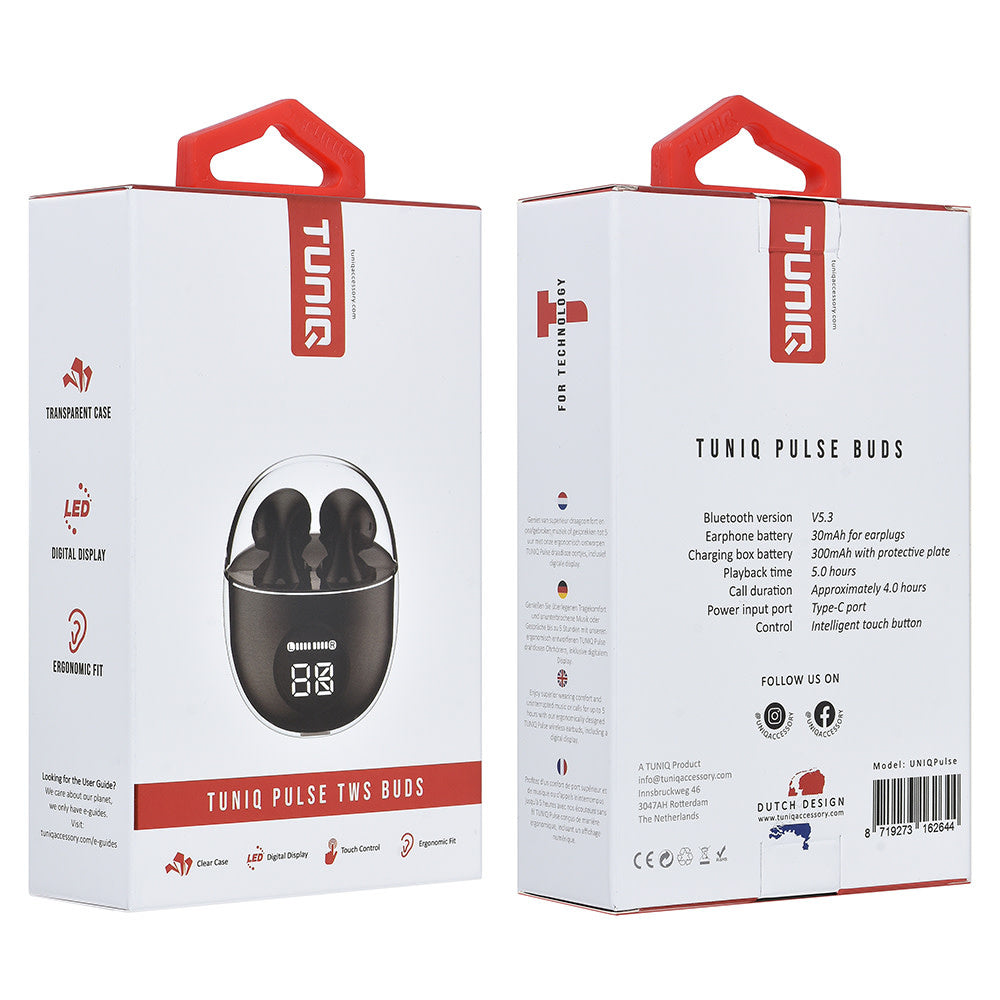 TUNIQ Pulse Wireless Oordopje - Zwart-In-ear koptelefoon-Ilumina Benelux