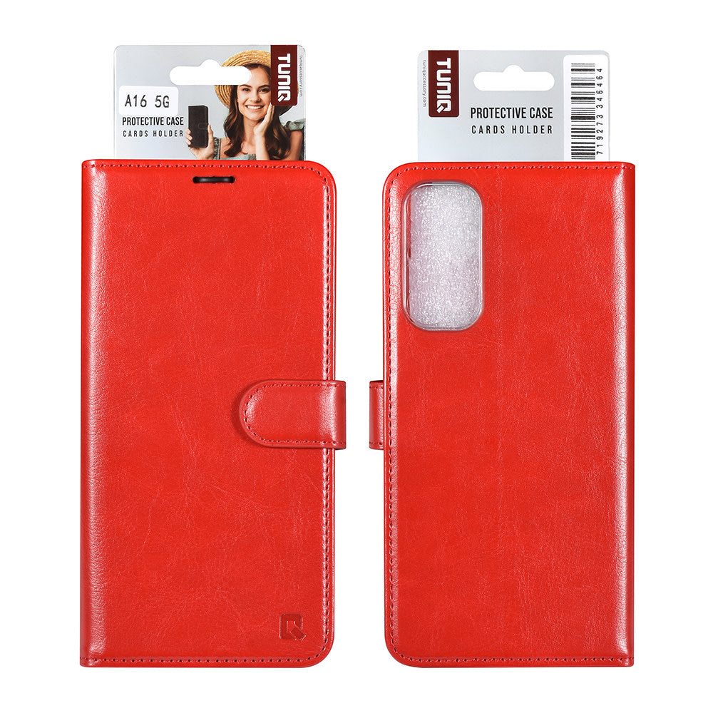 TUNIQ Samsung Galaxy A06 Book Case hoesje Pasjeshouder - Rood-Hoesjes-Ilumina Benelux