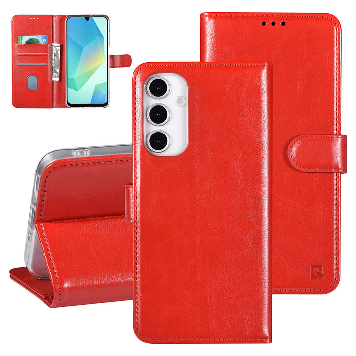 TUNIQ Samsung Galaxy A06 Book Case hoesje Pasjeshouder - Rood-Hoesjes-Ilumina Benelux