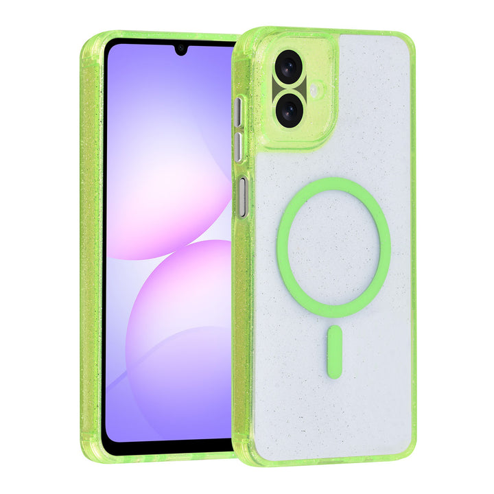 TUNIQ Samsung Galaxy A07 Backcover hoesje - Magsafe - Glitter - Hanger - Groen-Hoesjes-Ilumina Benelux