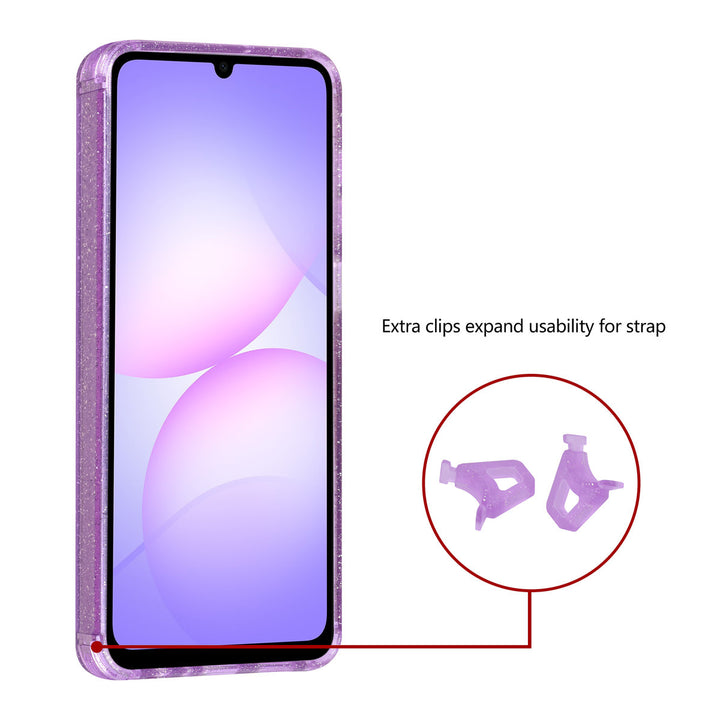 TUNIQ Samsung Galaxy A07 Backcover hoesje - Magsafe - Glitter - Hanger - Paars-Hoesjes-Ilumina Benelux