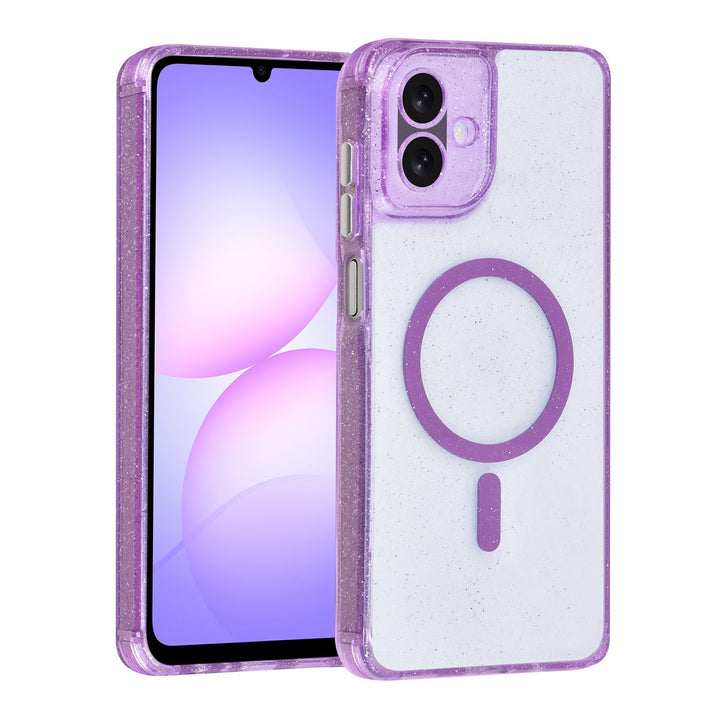 TUNIQ Samsung Galaxy A07 Backcover hoesje - Magsafe - Glitter - Hanger - Paars-Hoesjes-Ilumina Benelux