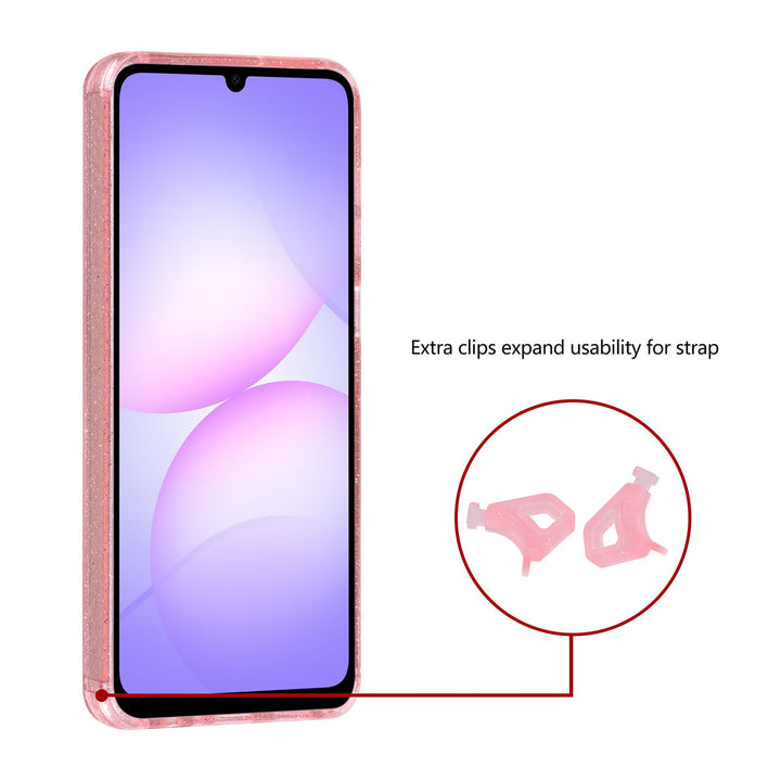 TUNIQ Samsung Galaxy A07 Backcover hoesje - Magsafe - Glitter - Hanger - Roze-Hoesjes-Ilumina Benelux