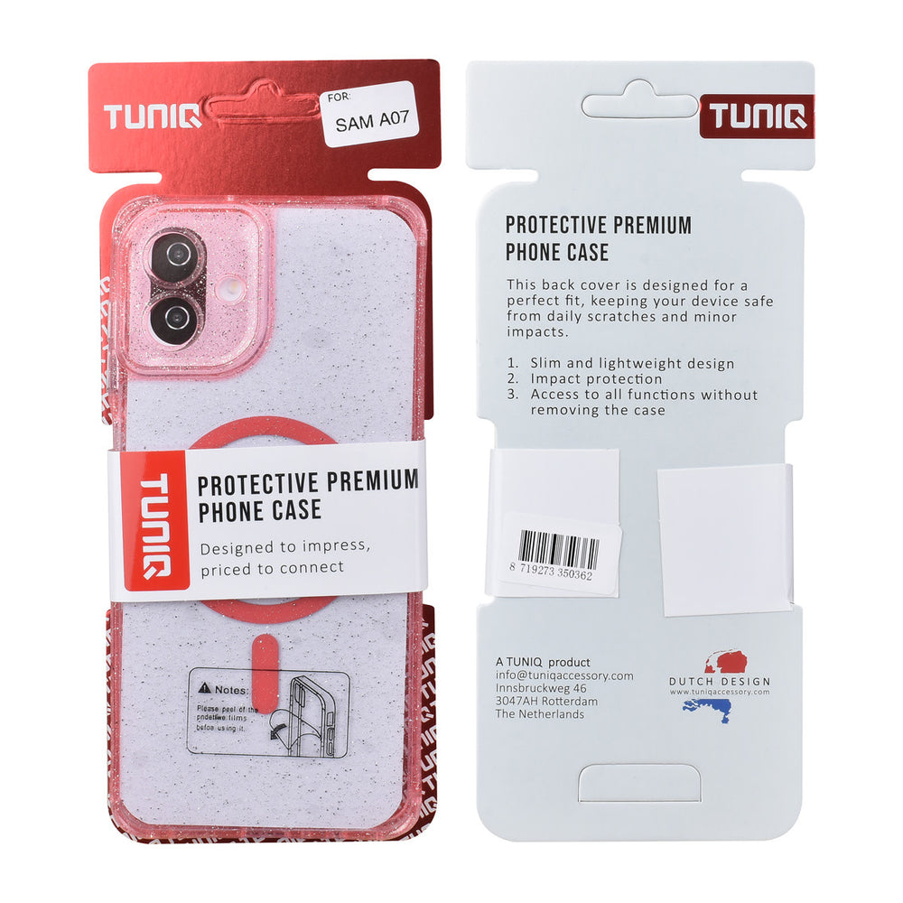 TUNIQ Samsung Galaxy A07 Backcover hoesje - Magsafe - Glitter - Hanger - Roze-Hoesjes-Ilumina Benelux