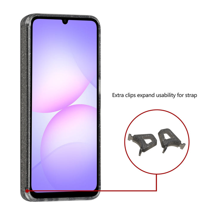 TUNIQ Samsung Galaxy A07 Backcover hoesje - Magsafe - Glitter - Hanger - Zwart-Hoesjes-Ilumina Benelux