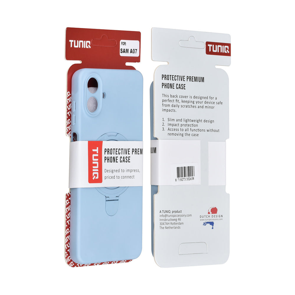 TUNIQ Samsung Galaxy A07 Backcover hoesje - Magsafe With Ring Stand - Hanger - Baby Blue-Hoesjes-Ilumina Benelux