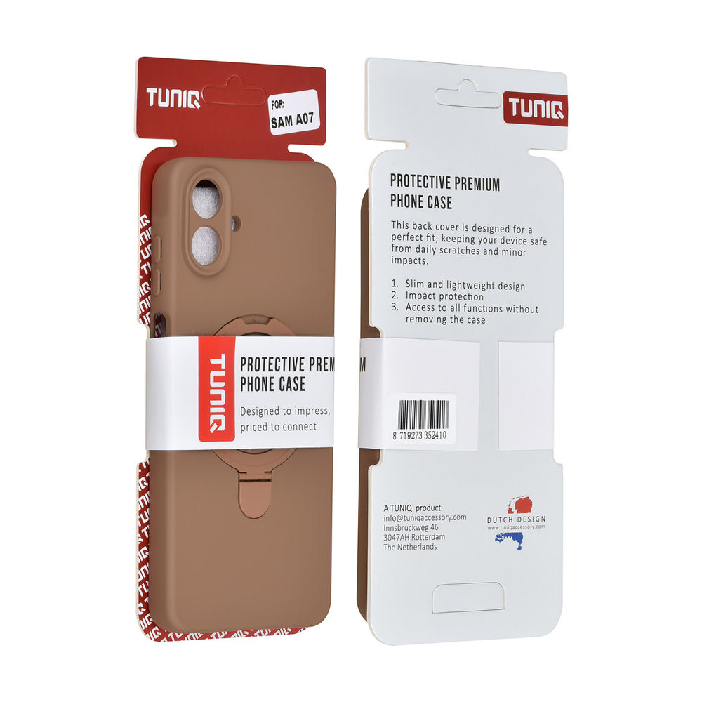 TUNIQ Samsung Galaxy A07 Backcover hoesje - Magsafe With Ring Stand - Hanger - Desert Brown-Hoesjes-Ilumina Benelux