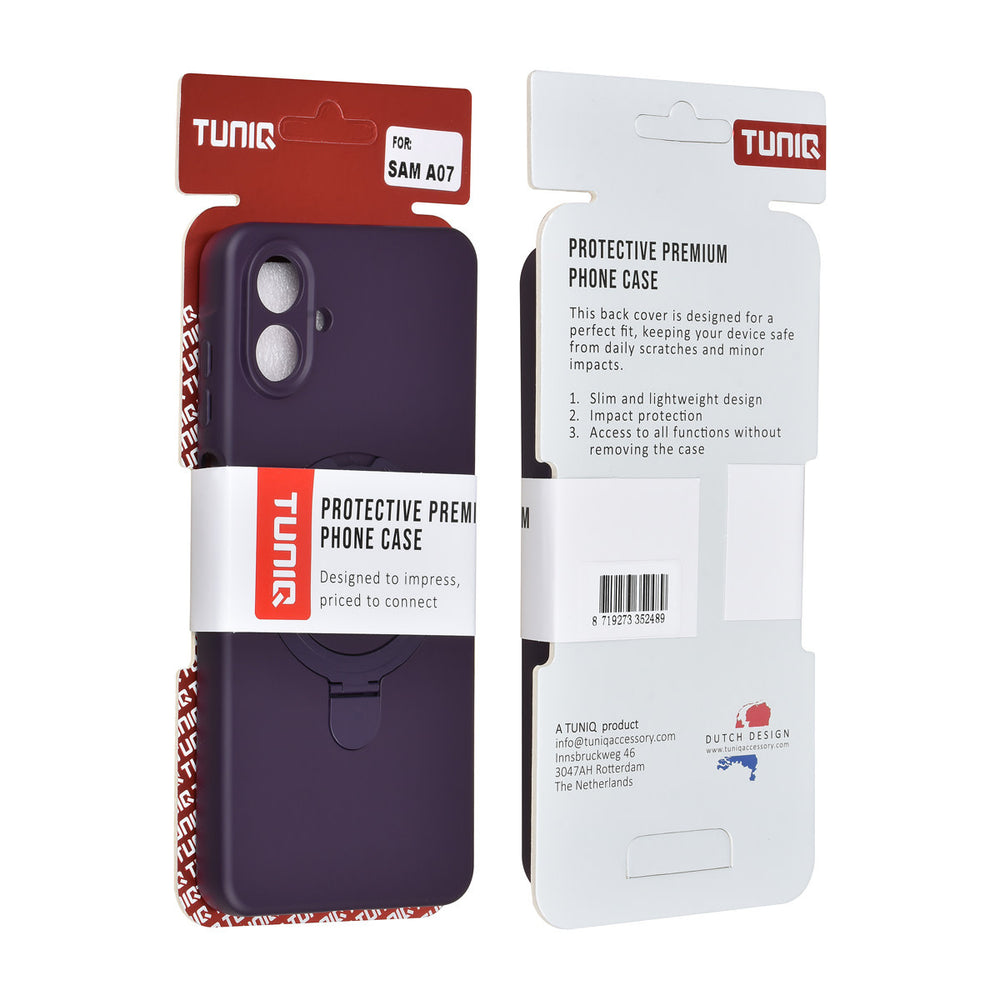 TUNIQ Samsung Galaxy A07 Backcover hoesje - Magsafe With Ring Stand - Hanger - Grape Purple-Hoesjes-Ilumina Benelux