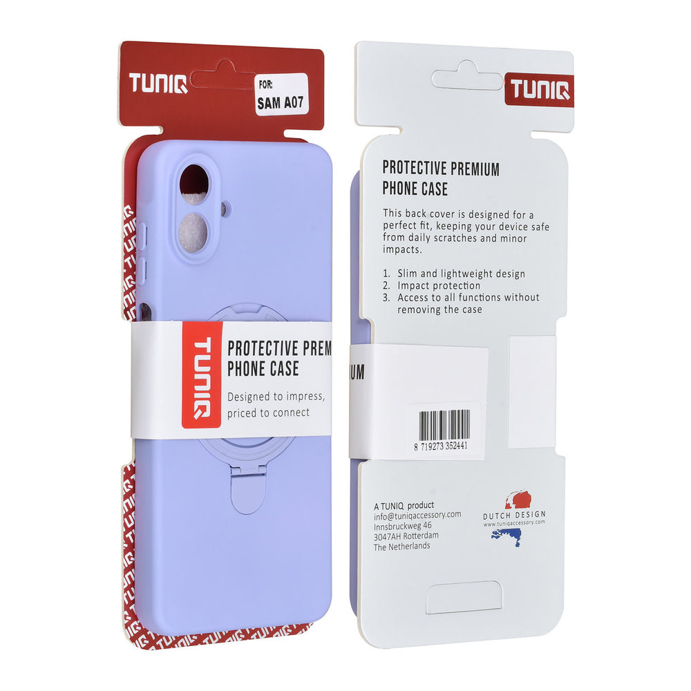 TUNIQ Samsung Galaxy A07 Backcover hoesje - Magsafe With Ring Stand - Hanger - Lila-Hoesjes-Ilumina Benelux