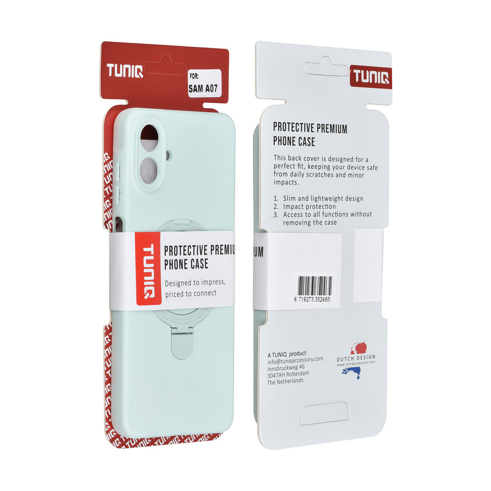 TUNIQ Samsung Galaxy A07 Backcover hoesje - Magsafe With Ring Stand - Hanger - Mint Green-Hoesjes-Ilumina Benelux