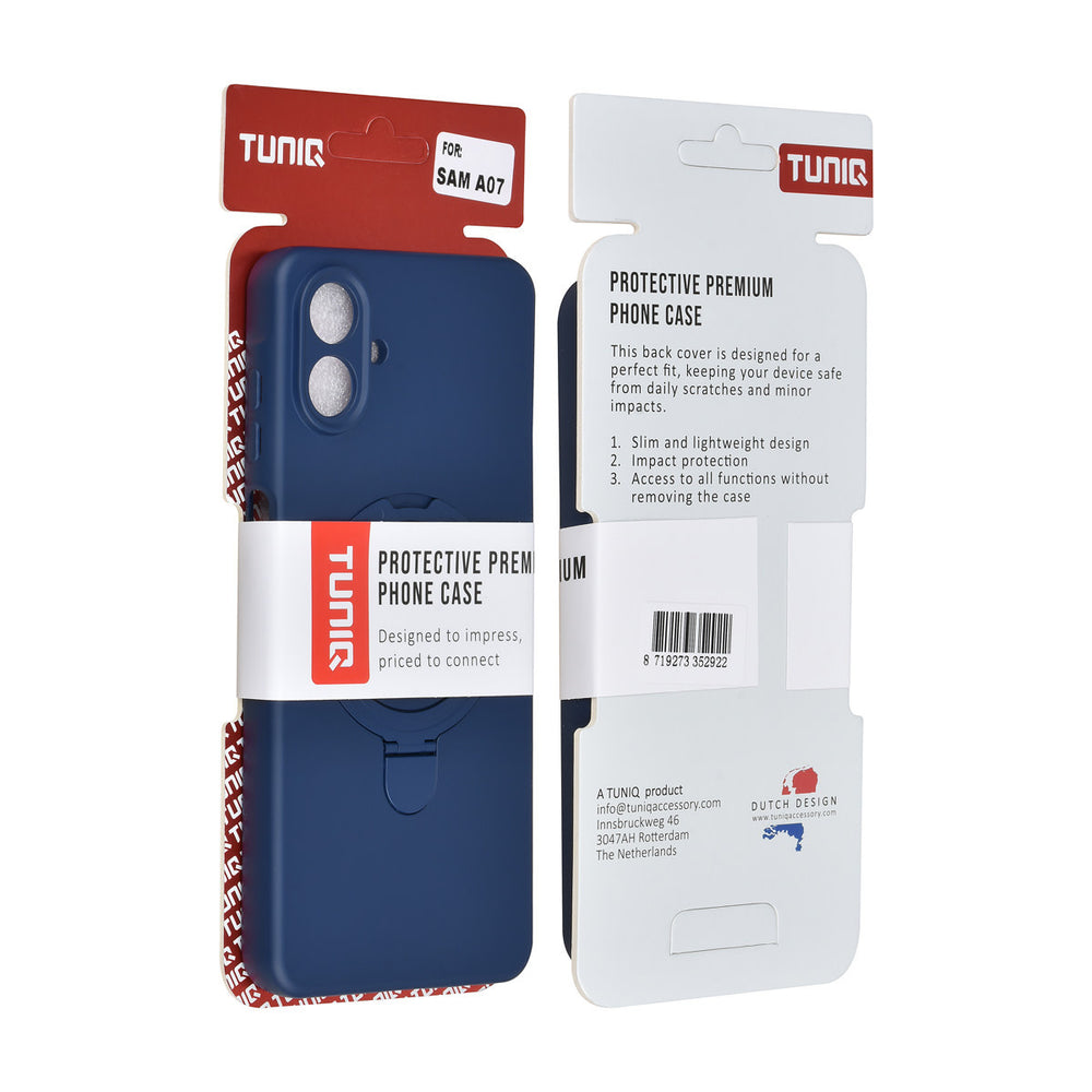 TUNIQ Samsung Galaxy A07 Backcover hoesje - Magsafe With Ring Stand - Hanger - Navy Blue-Hoesjes-Ilumina Benelux
