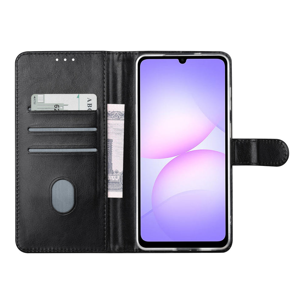 TUNIQ Samsung Galaxy A07 Book Case hoesje - Pasjeshouder voor 3 pasjes - Magneetsluiting - Hanger - Zwart-Hoesjes-Ilumina Benelux