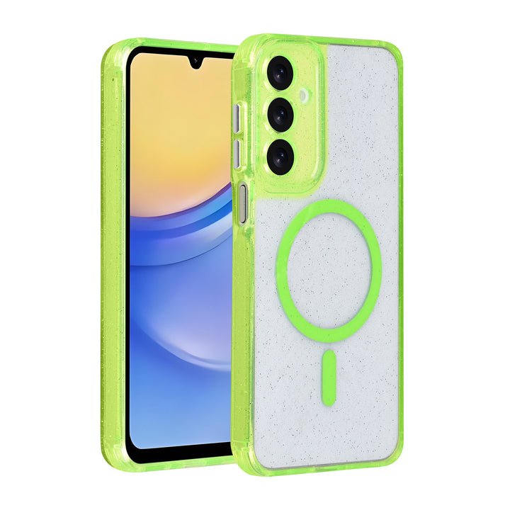 TUNIQ Samsung Galaxy A15 5G Backcover hoesje - Magsafe - Glitter - Hanger - Groen-Hoesjes-Ilumina Benelux